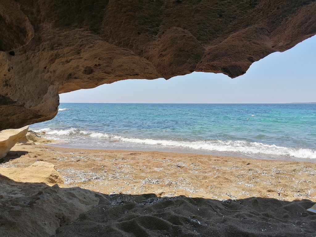 Natural rock shelter at Barlas Beach