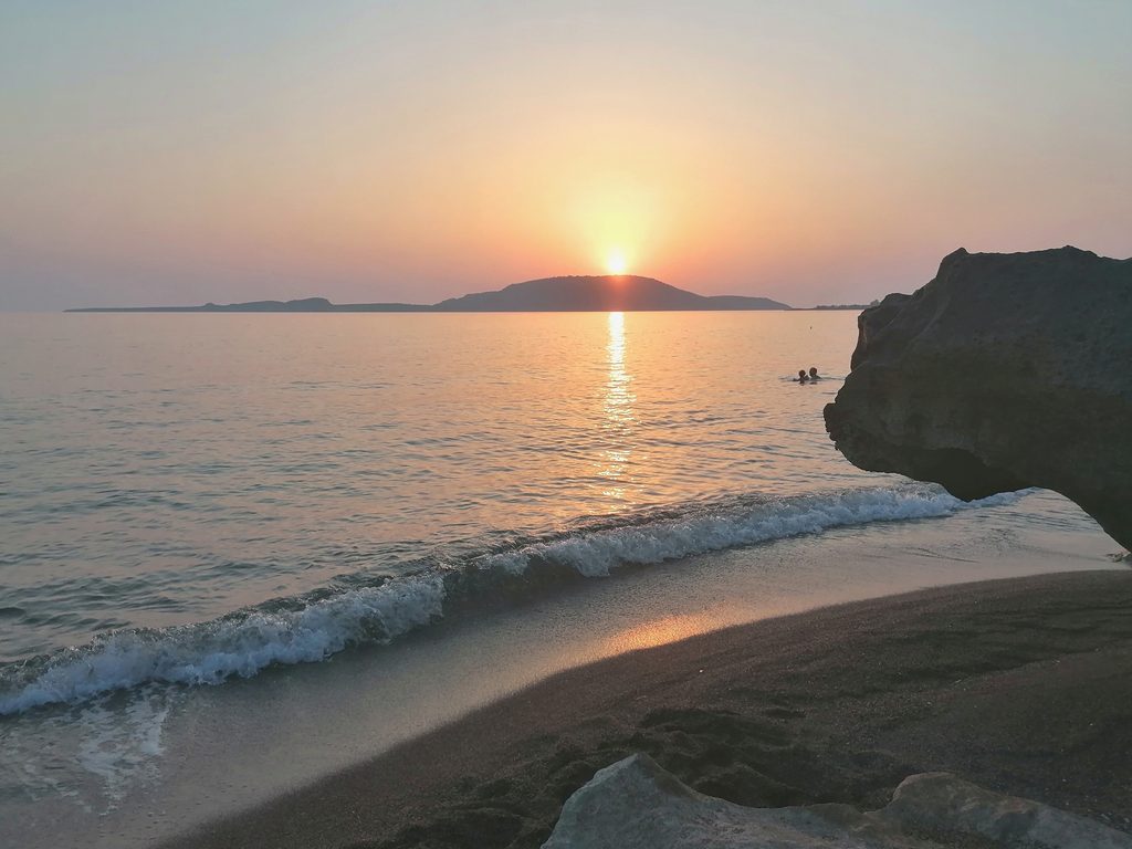 Sunset at Barla Beach with Proti Island in the background