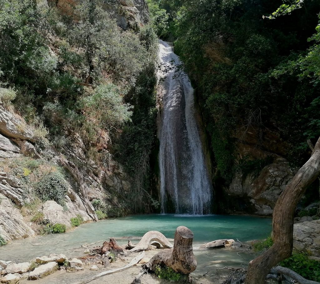 Waterfall and natural pool on the Neda River