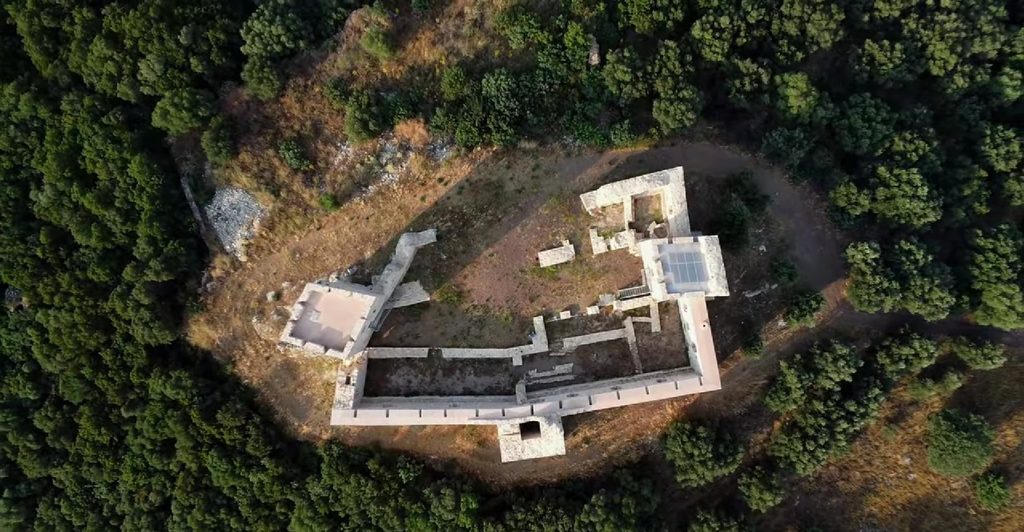 Aerial view of the restored Mila Castle