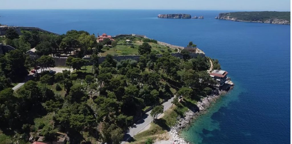 View from Niokastro towards Sphacteria and the entrance to Navarino Bay