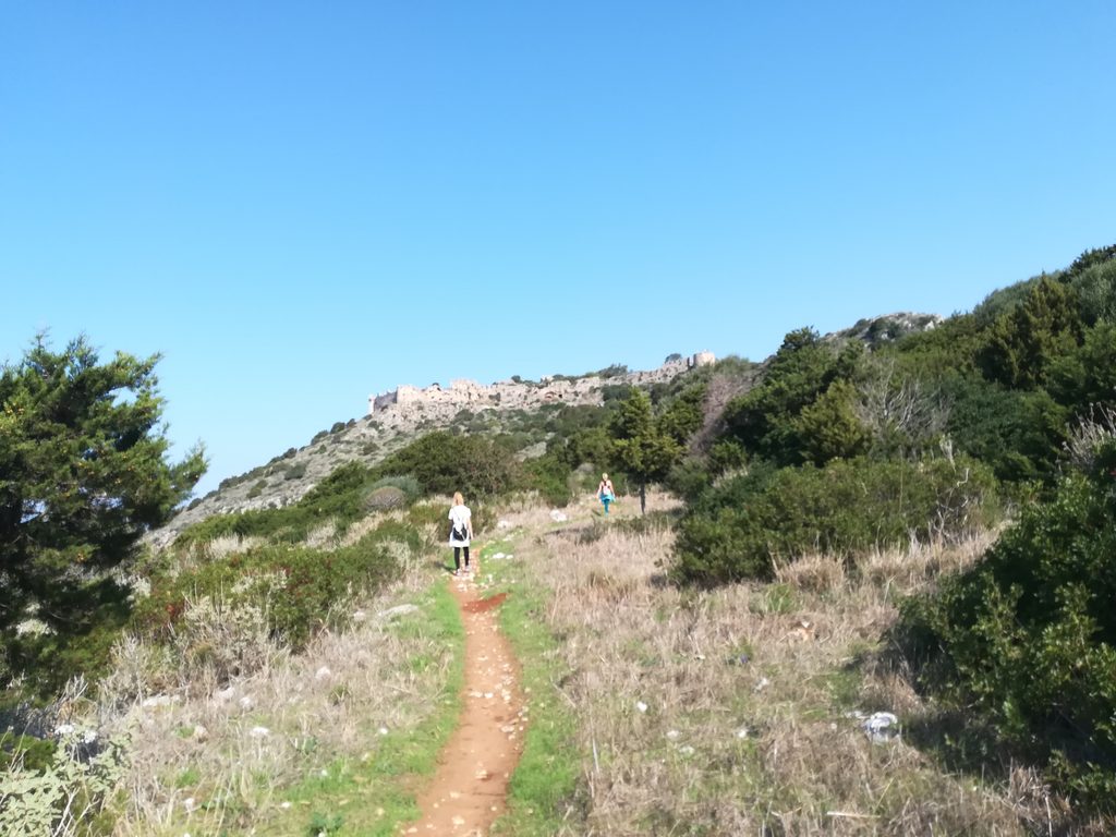 Hiking trail leading to Palaiokastro Castle near Pylos.