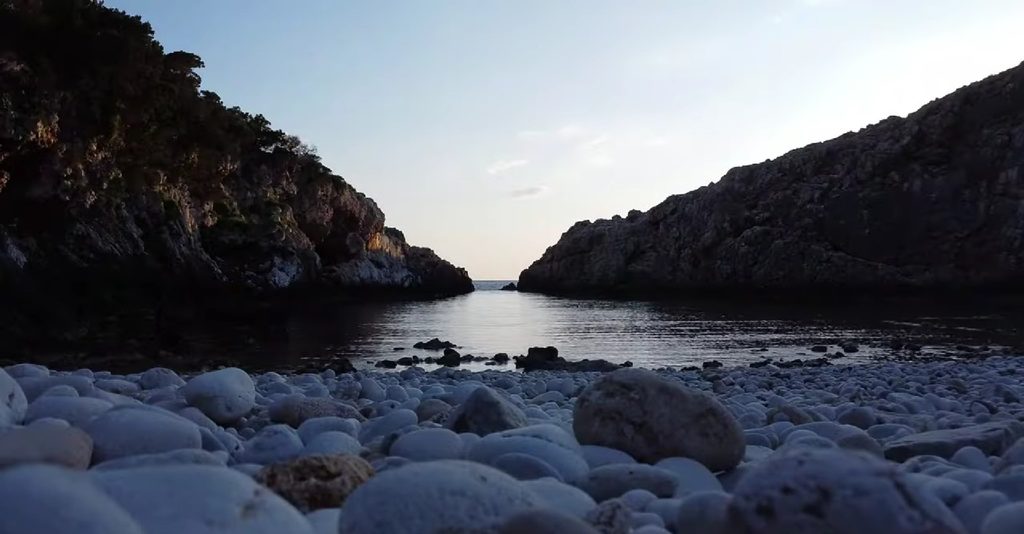 The narrow sea entrance of Glossa cove
